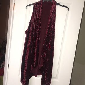 Burgundy soft, velour-like vest.  Plus size. NWOT